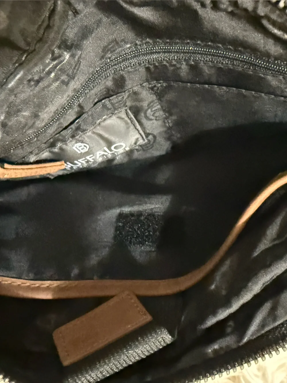 Buffalo David Bitton Gray and Brown Canvas Messenger Bag